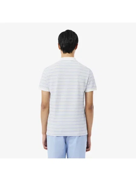 Lacoste Koszulka Polo Petit Piqué W Paski Classic Fit niebieski