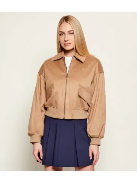 Guess Jeans Geacă bomber | Cropped Fit bej