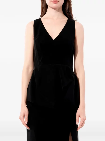 Rochie midi Balenciaga fără mâneci cu decolteu în V negru