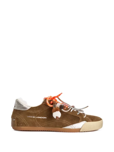 Sneakerși Crime London din piele de căprioară maro