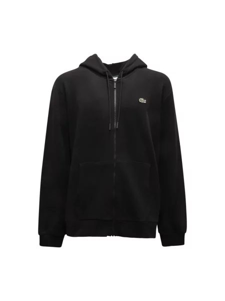 Bluza z kapturem Lacoste z kapturem z długim rękawem czarna