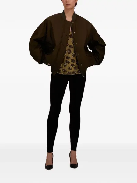 Top Herno cu paiete cu model leopard verde