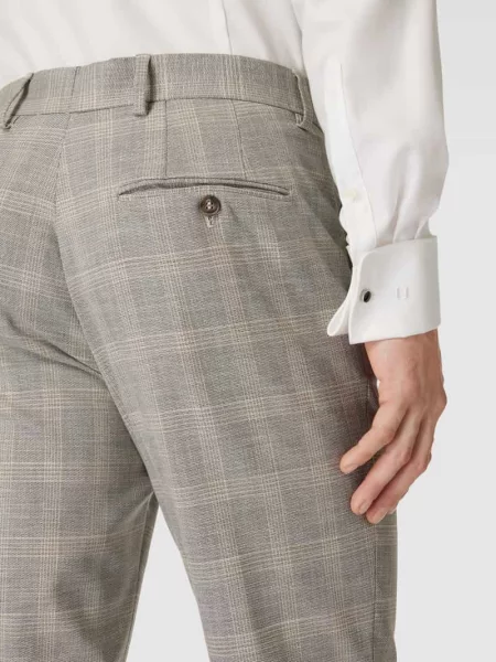 Spodnie do garnituru o kroju slim fit ze wzorem w kratę glencheck model ‘NEIL’ Selected Homme
