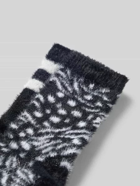 Skarpety o puszystym wyglądzie model Cozy w zestaw 2 szt. Camano czarne