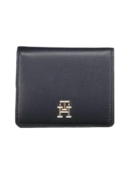 Lniany portfel Tommy Hilfiger czarny
