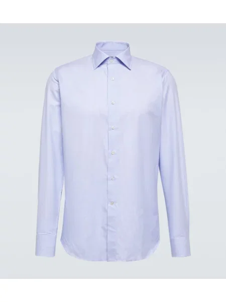 Srajca Canali s črtami poplin modra