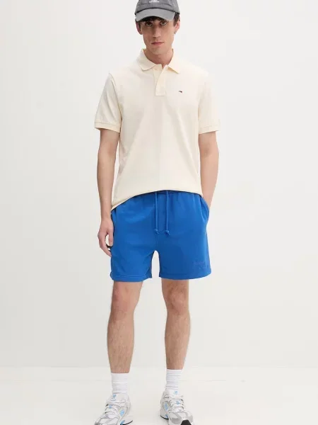 Tricou polo Tommy Jeans bej