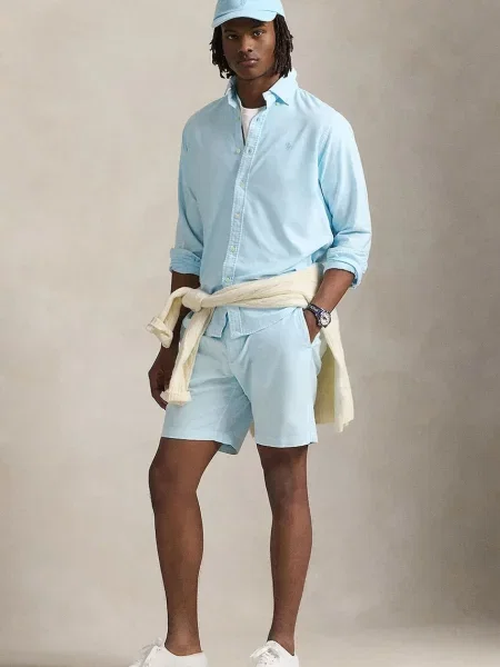 Къс панталон Polo Ralph Lauren Flat Front мъжки синьо