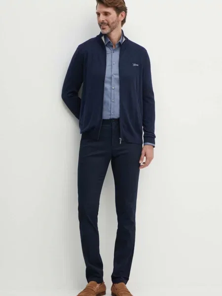 TOMMY HILFIGER Chino nohavice námornícka modrá / červená biela