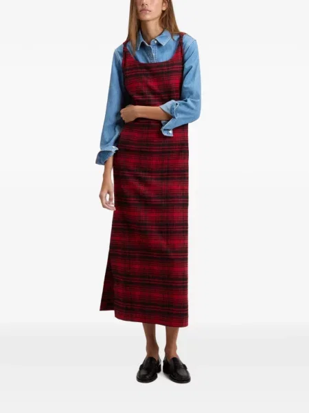 Rochie maxi Woolrich în carouri cu imagine de flanelă roșu