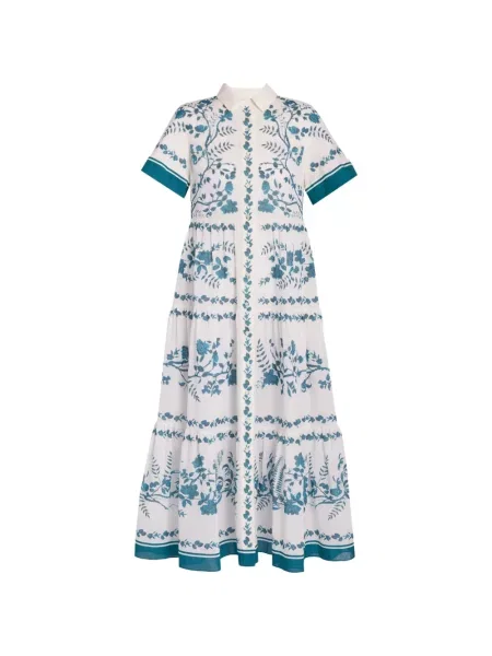 Rochie tip cămașă Erdem cu imagine alb