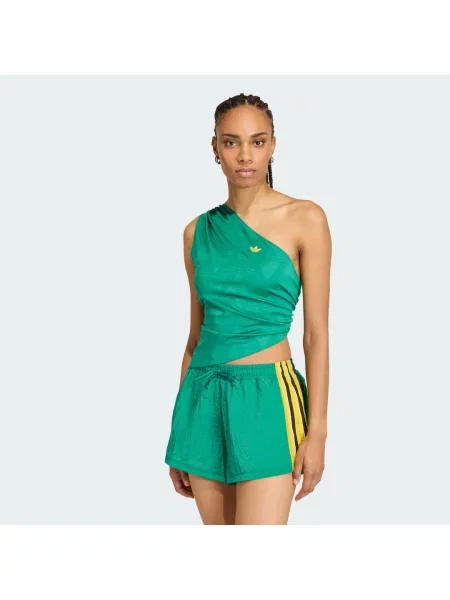 KOSZULKA ROUCHED ONE SHOULDER zielona