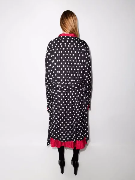 Rochie Balenciaga cu buline de costum negru