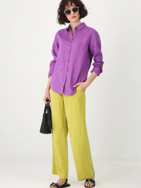 Льняная рубашка Medicine фиолетовая