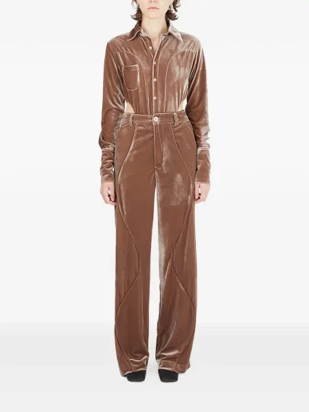 Pantaloni Ninamounah de catifea maro