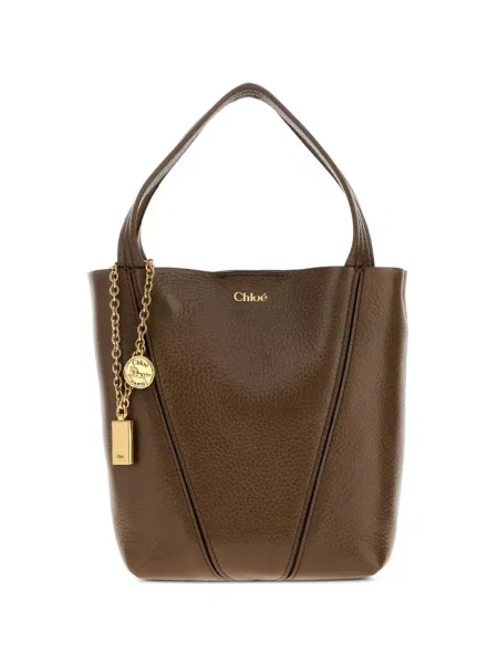 Geantă shopper Chloé din piele maro