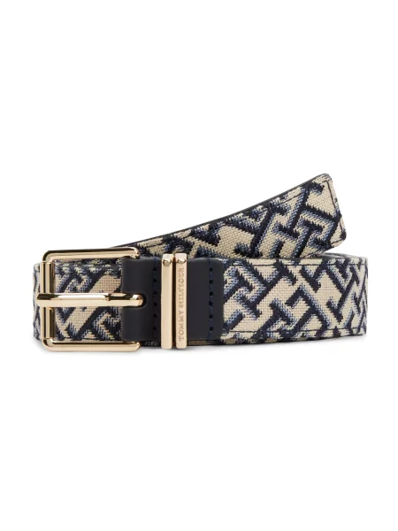 TOMMY HILFIGER Curea kitt / albastru marin / opal / auriu alb