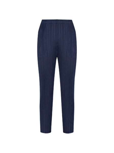 Pantaloni Pleats Please Issey Miyake albastru