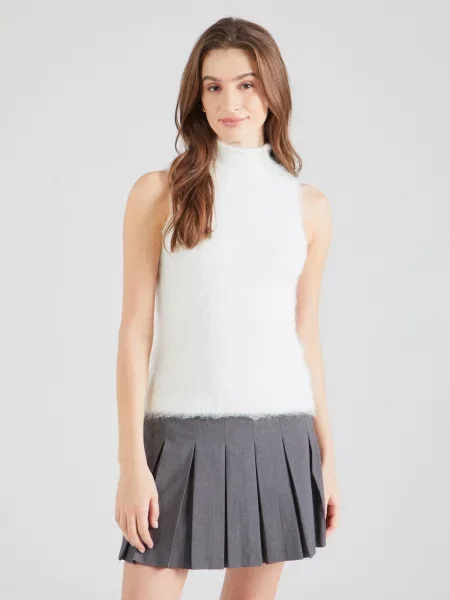 TOPSHOP Top brodat alb