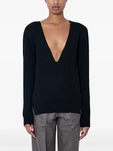 Pulover Rick Owens cu decolteu în V negru