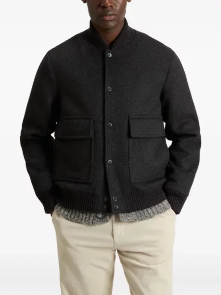 Geacă bomber Woolrich de lână gri