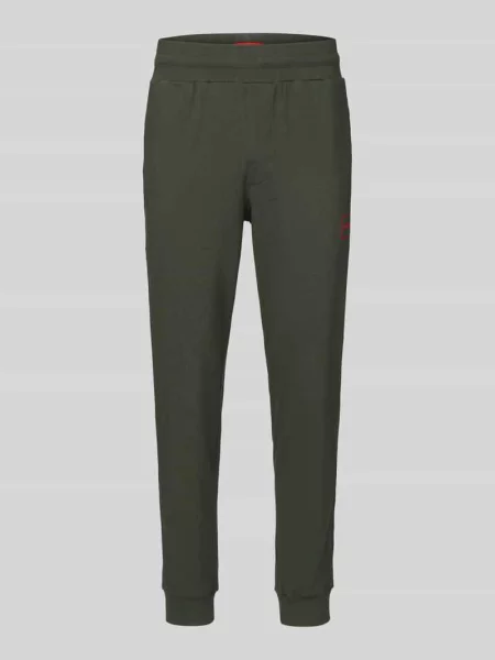 Spodnie dresowe w kroju regular fit z mieszanki bawełny model Laze Pants CW' Hugo oliwkowe