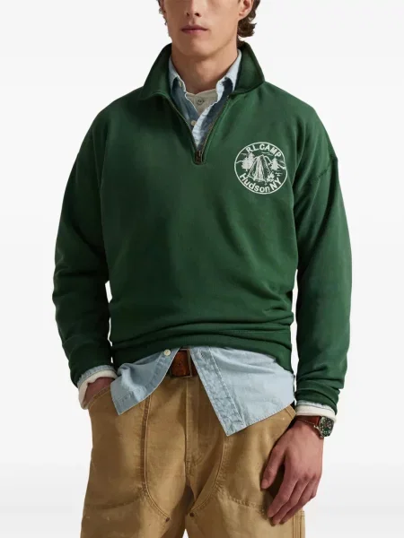 Dlouhá pruhovaná s límcem kšiltovka Polo Ralph Lauren modrá