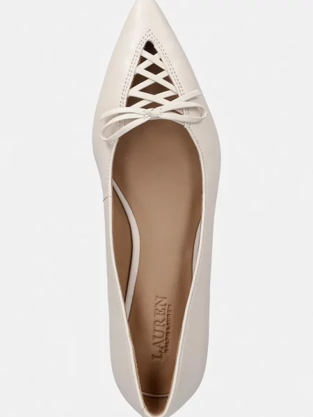 Кожаные балетки Lauren Ralph Lauren на шнуровке