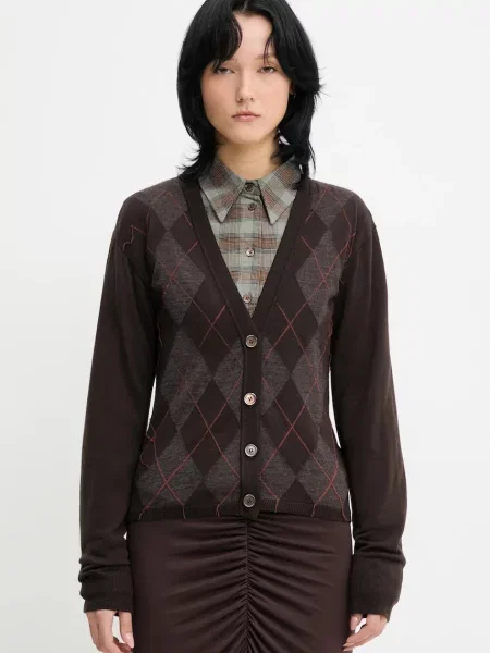 Our Legacy cardigan din lână Ivy light maro