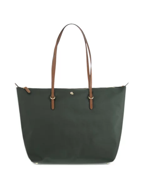 Torbica Lauren Ralph Lauren s autogramom zelena