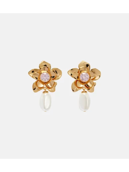 Cercei Self-portrait cu model floral auriu