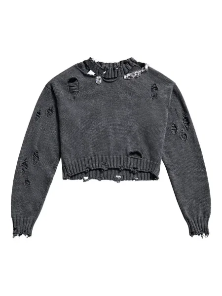 Pulover Area zdrențuiți verde