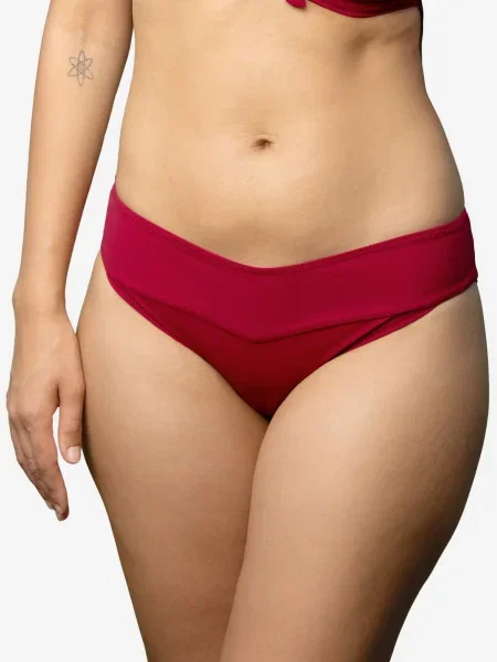 SugarShape Slip costum de baie Valencia roşu închis
