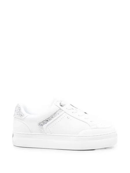 Stras sneakerși Guess din piele alb