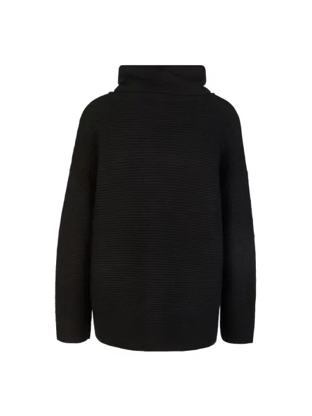 Dzianinowy sweter z golfem Doris Streich czarny