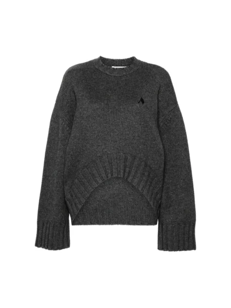 Sweter The Attico wełniany asymetryczny szary