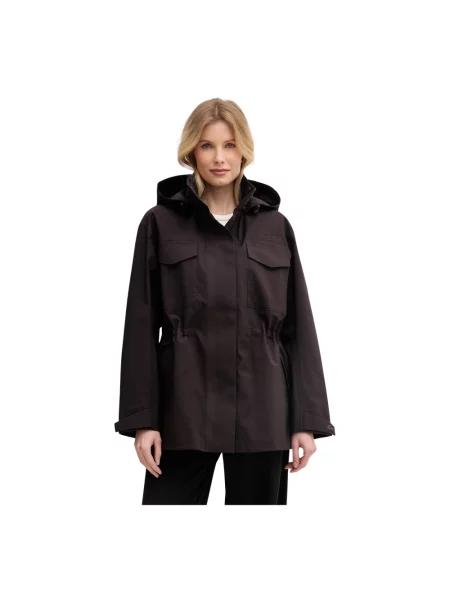 Parka Lacoste wodoszczelna brązowa