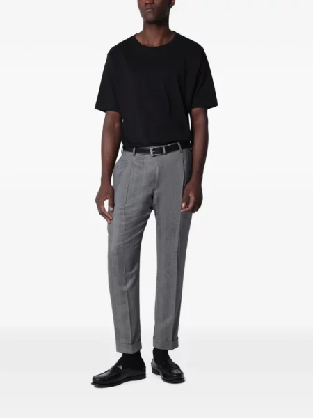 Pantaloni Pt Torino cu model herringbone gri