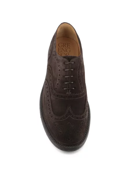 Brogues Green George din piele de căprioară verde