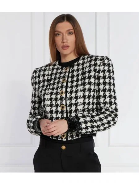 Balmain Sacou | Cropped Fit cu adaos de lână negru