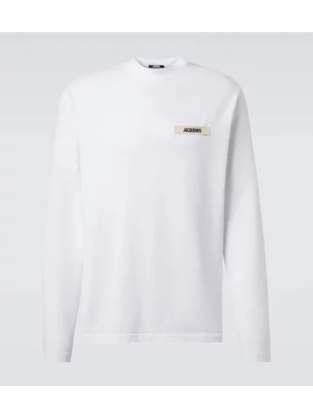 Tricou Jacquemus din fleece alb