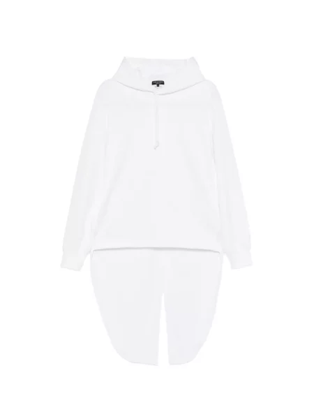 Hanorac cu glugă Comme Des Garçons asimetric alb