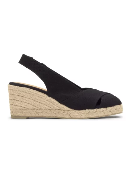 Espadryle Castaner z otwartym noskiem czarne