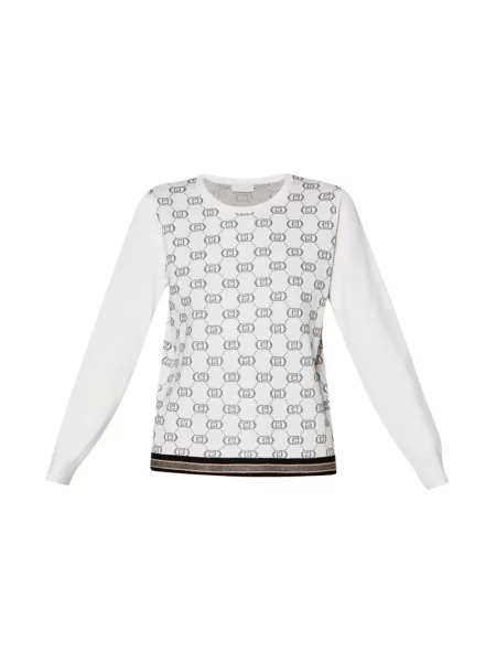Sweter Liu Jo Sport z logo biały