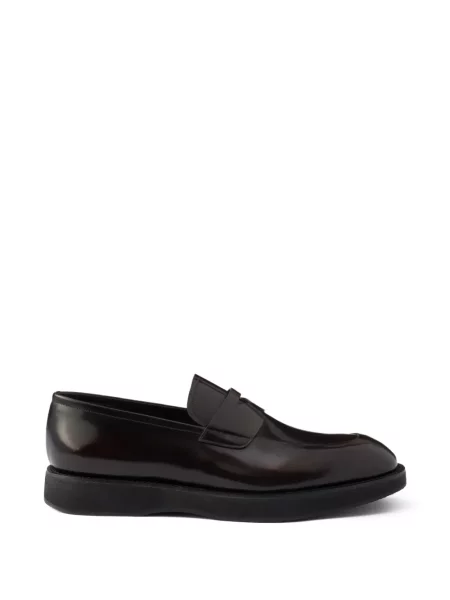 Pantofi loafer Prada din piele maro