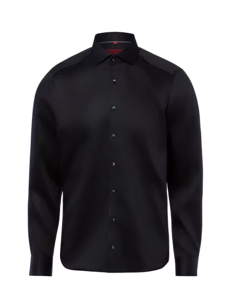 Finshley & Harding koszula biznesowa non-iron Mężczyźni Slim Fit jednolity 37 czarny