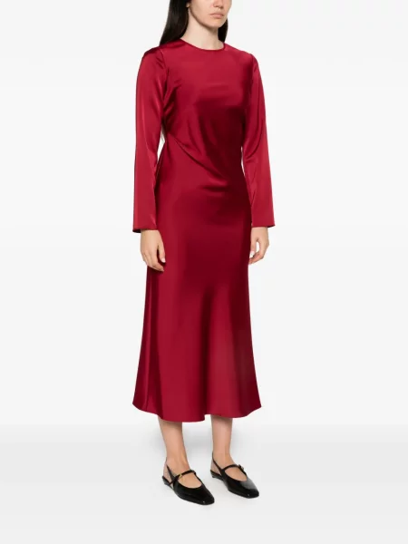 Lung rochie midi Emporio Armani din satin roșu
