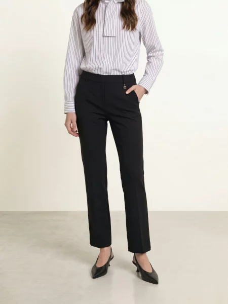 Sem Per Lei Spodnie Typu Bootcut Z Dżerseju schwarz czarne