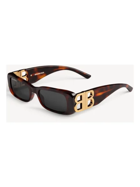 Lniane okulary przeciwsłoneczne Balenciaga Dynasty brązowe
