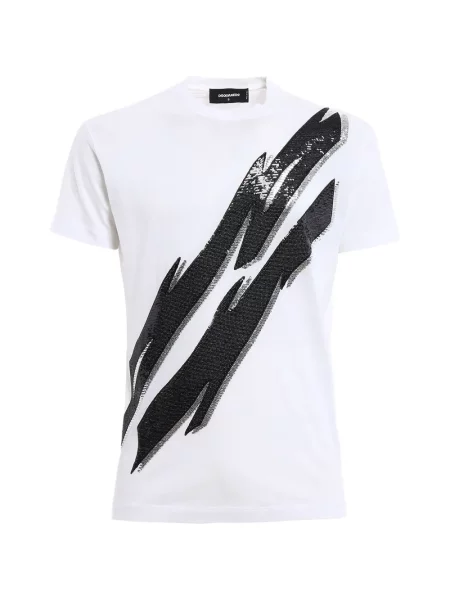 Tricou Dsquared2 cu broderie alb